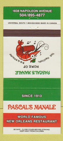 Matchbook Cover - Pascal's Manale New Orleans LA 30 Strike