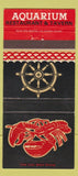 Matchbook Cover - Aquarium Restaurant Tavern lobster Cambridge Galt ON 30 Strike