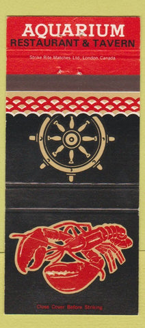 Matchbook Cover - Aquarium Restaurant Tavern lobster Cambridge Galt ON 30 Strike