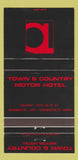 Matchbook Cover - Town and Country Motor Hotel Calgary AB Cranbrook 30 Strike
