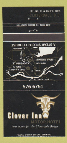 Matchbook Cover - Clover Inn Motor Hotel Cloverdale BC 30 Strike