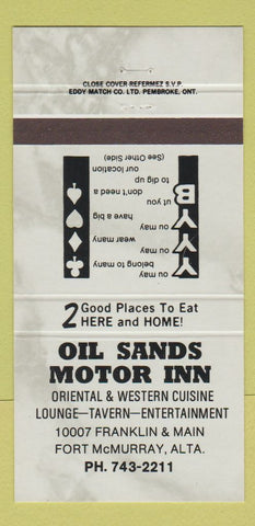 Matchbook Cover - Oil Sands Motor Inn Fort McMurray AB 30 Strike