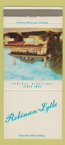 Matchbook Cover - Robinson Lytle Funeral Home Saltsburg Indiana 30 Strike