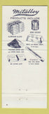 Matchbook Cover - Metalloy Metals Alloys Montreal Toronto Winnipeg 30 Strike