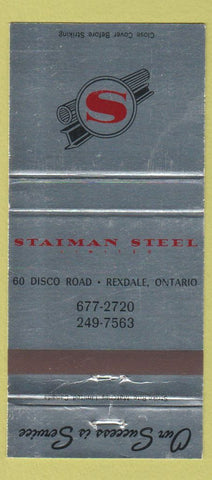 Matchbook Cover - Staiman Steel Rexdale ON 30 Strike