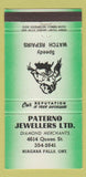 Matchbook Cover - Paterno Jewelers Niagara Falls ON 30 Strike