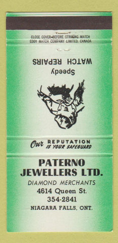 Matchbook Cover - Paterno Jewelers Niagara Falls ON 30 Strike