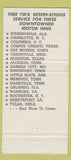 Matchbook Cover - Downtowner Motor Inns Columbia SC 30 Strike