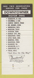 Matchbook Cover - Downtowner Motor Inns Houston TX 30 Strike