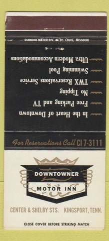 Matchbook Cover - Downtowner Motor Inns Kingsport TX 30 Strike