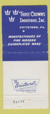 Matchbook Cover - Three Crowns Industries Pottstown PA 30 Strike