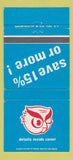 Matchbook Cover - Commissary Smart Owl Items Military 30 Strike