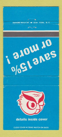 Matchbook Cover - Commissary Smart Owl Items Military 30 Strike