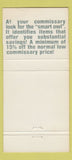 Matchbook Cover - Commissary Smart Owl Items Military 30 Strike