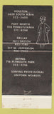 Matchbook Cover - American Uniforms Houston Fort Worth Dallas TX 30 Strike