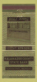 Matchbook Cover - Kalamazoo State Bank Schoolcraft MI 30 Strike