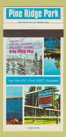 Matchbook Cover - Pine Ridge Park Pembroke ON 30 Strike