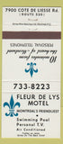 Matchbook Cover - Fleur De Lys Motel Montreal QC 30 Strike