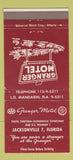Matchbook Cover - Granger Motel Jacksonville FL 30 Strike