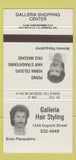 Matchbook Cover - Galleria Hair Salon Enzo Pasqualino Mimmo Canada 30 Strike