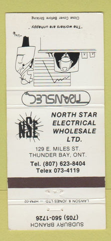 Matchbook Cover - North Star Electrical Thunder Bay ON Sudbury 30 Strike