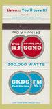 Matchbook Cover - CKDS Radio 95.3 Canada 30 Strike