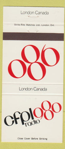 Matchbook Cover - CFPOL Radio 980 London ON 30 Strike