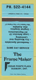 Matchbook Cover - Frame Maker Sudbury ON framing 30 Strike