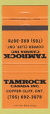 Matchbook Cover - Tamrock Canada Copper Cliff ON 30 Strike