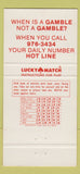 Matchbook Cover - Horse Racing Information New York City Brooklyn  30 Strike