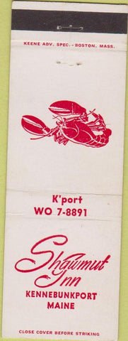 Matchbook Cover - Shawmut Inn Kennebunkport ME lobster