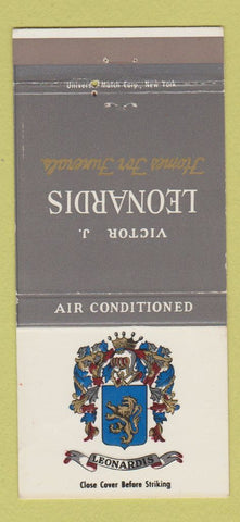 Matchbook Cover - Victor Leonardis Funeral Home Newark NJ 30 Strike