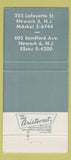 Matchbook Cover - Victor Leonardis Funeral Home Newark NJ 30 Strike