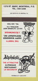 Matchbook Cover - Alphusli Montreal QC 30 Strike