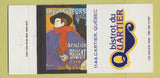 Matchbook Cover - Bitro Du Quartier Quebec QC 30 Strike