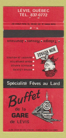 Matchbook Cover - Buffet de la Gare Levis QC 30 Strike