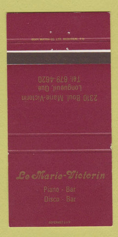 Matchbook Cover - Le Marie Victorin Longueuil QC 30 Strike