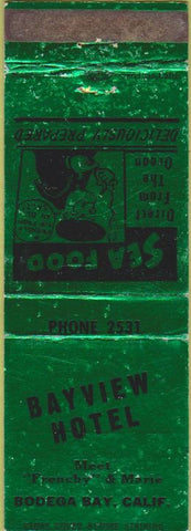 Matchbook Cover - Bayview Hotel Bodega Bay CA