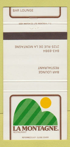 Matchbook Cover - La Montagne Restaurant QC 30 Strike