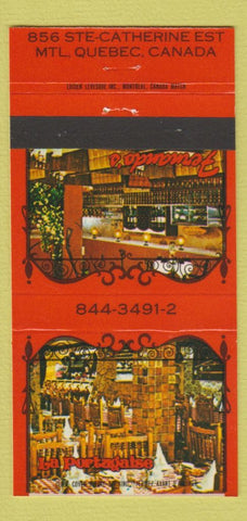 Matchbook Cover - La Portugaise Montreal QC 30 Strike
