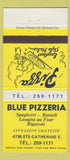 Matchbook Cover - Blue Pizzeria Pizza QC 30 Strike