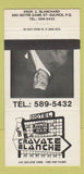 Matchbook Cover - Cravate Blanche Hotel St Sulpice QC 30 Strike