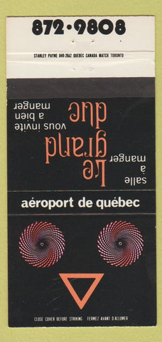 Matchbook Cover - Le Grand Duc Quebec QC 30 Strike