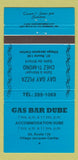 Matchbook Cover - Gas Bar Dube Village Jacques Cartier QC 30 Strike