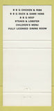 Matchbook Cover - Armstrongs BBQ House Winnipeg MB 30 Strike
