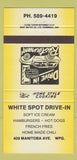Matchbook Cover - White Spot Drive In Winnipeg MB  YELLOW 30 Strike