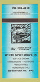 Matchbook Cover - White Spot Drive In Winnipeg MB  BLUE 30 Strike