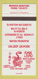 Matchbook Cover - Kam Lung Chinese Restaurant Brandon MB 30 Strike