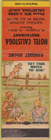 Matchbook Cover - Hotel Calistoga CA hillbilly