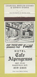 Matchbook Cover - Motel Cafe Alpengruss Wakefield QC 30 Strike